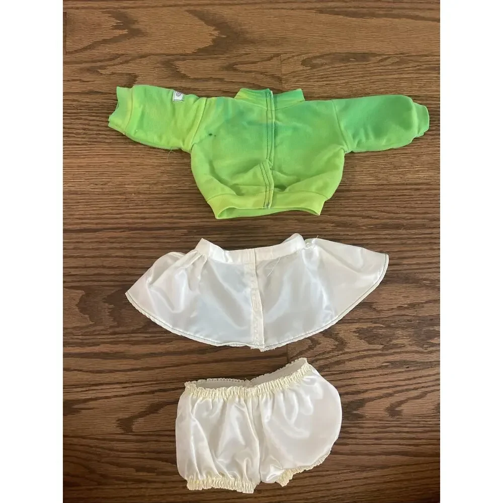 Vintage Cabbage Patch Kids Green/White Cheerleader Outfit Top, Skirt, & Bloomers
